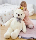 Papyonlu Sevimli Peluş Şaşkın Ayı 80 cm - Sevgiliye Özel HEDİYE - 10