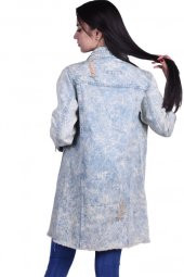 PEKPARK KADIN 100 Pamuk Denim Enzim Taşlama Günlük Kullanım Ceket MOD00021 - 2
