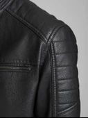 JACK JONES Erkek Siyah Deri Ceket 12147218 - 8