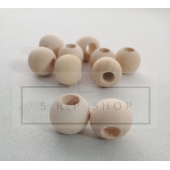 16 mm Ham İşlenmemiş Ahşap Boncuk-25 adet - 1