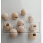 16 mm Ham İşlenmemiş Ahşap Boncuk-25 adet - 3