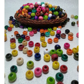 10 mm Karışık Renkli Ahşap Boncuk-50 adet - 1