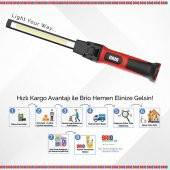 Brio Usb Şarjlı, Mıknatıslı, Askılı, Işık Ayarlı Led Fener, Led Lamba 1000 Lümen Güçlü Işık Tamirci Feneri - 6
