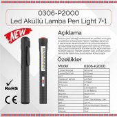 Brio Mıknatıslı Kalem Led Lamba Micro Usb Girişli Oto Tamirci Lambası, El Feneri 7+1 Kalem Lamba - 2