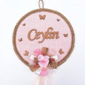 Lora Davet Kız Bebek kapı süsü, Hastane kapı süsü, Duvar süsü (1 Adet) Pembe - 36111 - 2