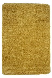 Lalin Collection Makinede Yıkanabilir Kaymaz Taban Sarı Shaggy Halı, Paspas 50 x 80 cm - 2