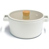 Neoflam Fika Cam Kapaklı Alüminyum Döküm Derin Tencere 26 x 13 cm D-NEOF226D - 1