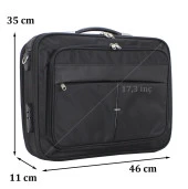 Unisex 17.3" Siyah Çelik Kasalı Laptop Evrak Notebook Bilgisayar Çantası - 2