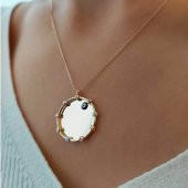 Altın dorika toplu plaka kolye 3.50 gram - 1