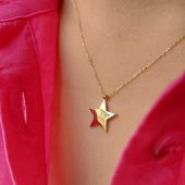 Altın yıldız kolye 2.15 gram - 2
