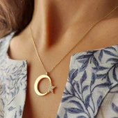 Altın ayyıldız kolye 2.30 gram - 1