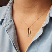 Yaprak desenli altın kolye 2.00 gram - 1