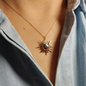 Altın güneş kolye 2.35 gram - 1