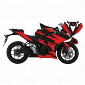 Yamaha YZF R25 Raceline Design Kırmızı Sticker Set - 1