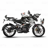 Bajaj Pulsar 200 NS White Flou Design Sticker Set - 1