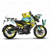 Bajaj Pulsar 200 NS Yellow Flou Design Sticker Set Turkuaz - 1