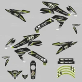 Bajaj Pulsar 200 NS 46 Project Carbon Design Sticker Set Beyaz Yeşil - 2