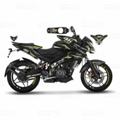 Bajaj Pulsar 200 NS 46 Project Carbon Design Sticker Set Beyaz Yeşil - 1