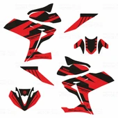 Yamaha YZF R25 Raceline Design Kırmızı Sticker Set - 2