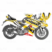 Bajaj Pulsar RS 200 R-Tech Design Sticker Set Sarı - 1