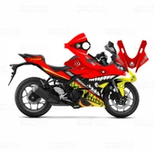 2019 Rossi Shark Design Kırmızı Sticker Set - 1