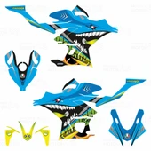 Yamaha R25 2019 Rossi Shark Design Mavi Sticker Set - 2