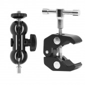 Ayex Dual Ball Heads Magic Arm + Super Crab Clamp Kelepçe - 6