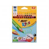 Bic Evolution Triangle (Ekstra Güçlü Tutması Kolay İlk Boya Kalemi) 12 Renk Kuru Boya Kalemi - 1