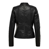 ONLY Bayan Slim Fit Siyah Renk Deri Ceket 15081400 - 7