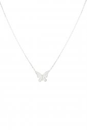 925 Ayar Zarif Model Minimal Kelebek Gümüş Bayan Kolye - 3