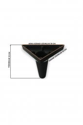 Mobilya Koltuk Ayağı Baza Çekyat Chester Oturma Grubu Ayağı Siyah 12 Cm 20 Adet thumbnail 2