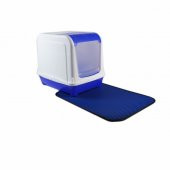 KAPALI BÜYÜK KEDİ TUVALET KABI ÜSTTEN AÇILAN MAVİ RENK - 2