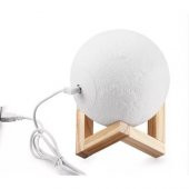 himarry Yerküre Ld 18cm Şarj Edelibilen Gece Ay Lambası Ahşap Standlı - 2