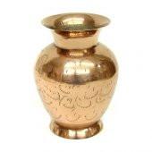 himarry Vazo Düz İşlemeli Model Tamamı Pirinç Dekoratif Hediyelik - 2