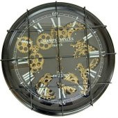 himarry Saat Çarklı Izgaralı Duvar Saati Dekoratif Ev Ofis Hediyelik - 1