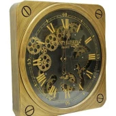 Saat Çarklı Kare Roma Rakamlı Duvar Saati Dekoratif Hediyelik - 3