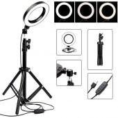 Selfie Led Işık 10inç Youtube,Makyaj,Kuaför 26cm-2m Stand - 2