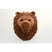 Maun Ağacı El Oyması Dekoratif Aslan Biblo thumbnail 1