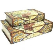 himarry Kutu Kitap Harita 2li Set Kitap Kutusu Dekoratif Hediyelik - 1