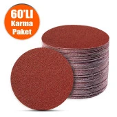 60 Adet Cırt Zımpara 125 mm Spiral Avuç Taşlama (Karma Paket) - 1