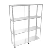 4 Katlı Duble Galvaniz Çelik Raf - Depo, Arşiv, Kiler, Dosya, Market Rafı 59x75 cm 200 cm 1.50 mm - 3