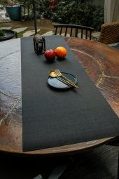 Modern Lazer Kesim Siyah Runner 40 x 140 cm - 1