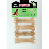 DogMozz Premium Deri Pres Köpek Kemiği Kahverengi 4 Adet 12 Cm - 1