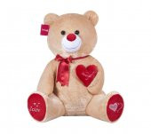Tıkıl Ayı 57 cm Kahverengi Kalpli Pelüş Ayı Sevgiliye Hediye - 1