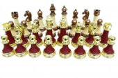 Satranç Taşı Zamak Polyester Krem Bordo Dekoratif Hediyelik - 4