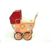 himarry Dekoratif Metal Bebek Arabası Biblo Vintage Hediyelik - 2