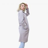 Açık kahve uzun kaşe kaban - 4