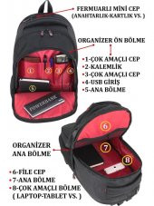 Sırt Çantası Laptop Bölmeli 15.6" İnç Usb Şarj Girişli 8683255010073 - 3