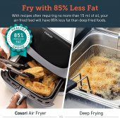 COSORI sıcak hava fritözü 5.5L XXL beyaz fritöz sıcak hava fritözü Dijital LED dokunmatik ekranlı - 3