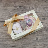 Hediyelik Mini Kuran-ı Kerim & Lüks Taşlı Zikirmatik & İnci Tesbih Hediye Seti - Pembe - 5